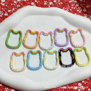 Cat head spring buckle   5 pcs